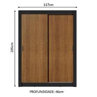 Guarda-roupa Solteiro Dallas Plus 2 Portas de Correr Madesa - 8