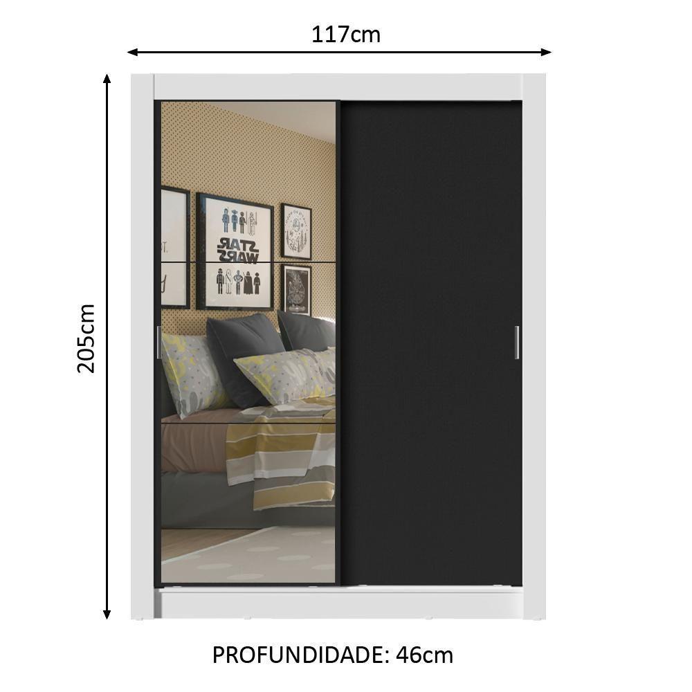 Guarda-roupa Solteiro Dallas Plus 2 Portas de Correr Madesa - 5