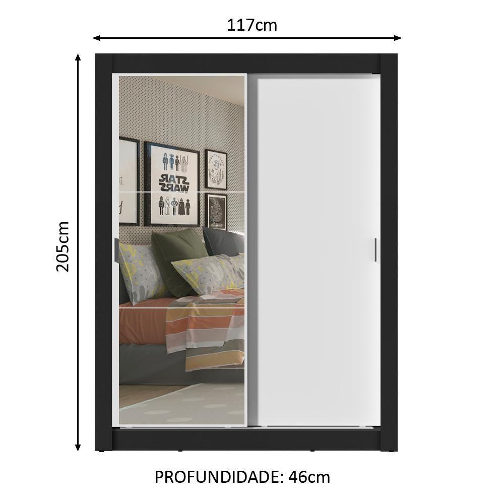 Guarda-roupa Solteiro Dallas Plus 2 Portas de Correr Madesa - 7