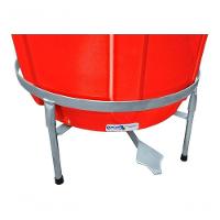 Lixeira Redonda 100l Vermelha+ Pedal De Aço Desmontável Jsn