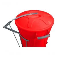 Lixeira Redonda 100l Vermelha+ Pedal De Aço Desmontável Jsn - 6