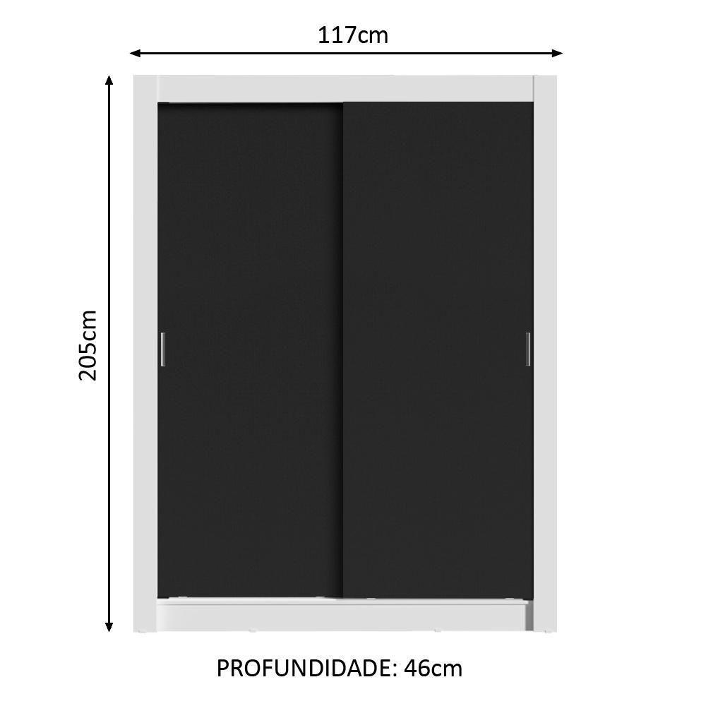 Guarda-roupa Solteiro Dallas Plus 2 Portas de Correr Madesa - 6