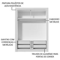 Guarda-Roupa Infantil Theo 2 Portas 4 Madesa Gavetas - 5