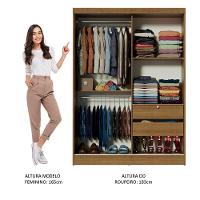 Guarda-roupa Solteiro Luke 2 Portas com Espelho Rustic - 5