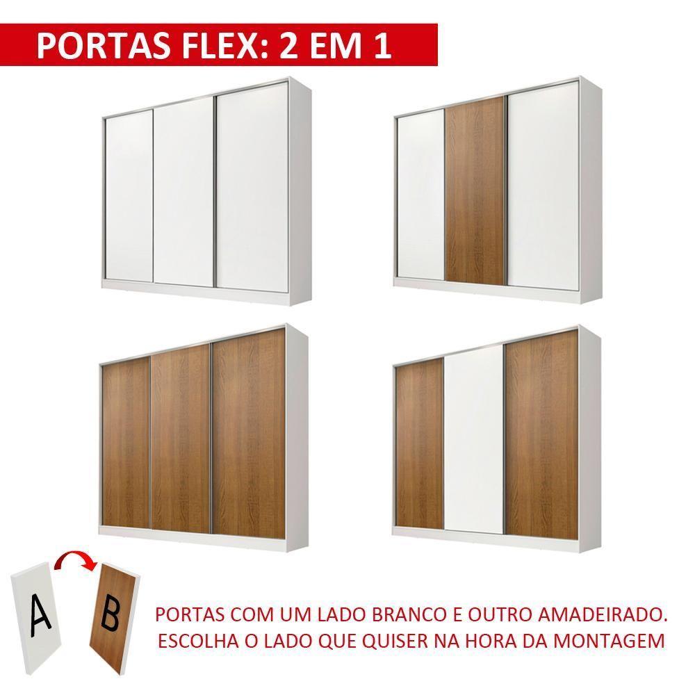 Guarda-Roupa Infantil 100% MDF Logan 3 Portas de Correr Madesa - 10