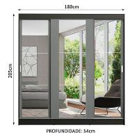 Guarda-roupa Madesa Reno 3 Portas Correr Espelho Preto Cinza - 9