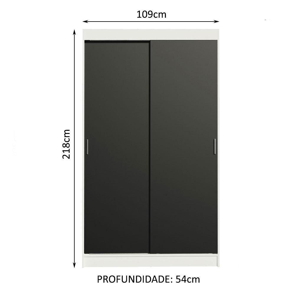 Guarda-roupa Solteiro 2 Portas de Correr 2 Gavetas Madesa - 4