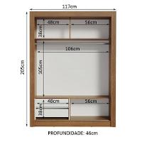 Guarda-roupa Infantil Bento 2 Portas de Correr Madesa - 8