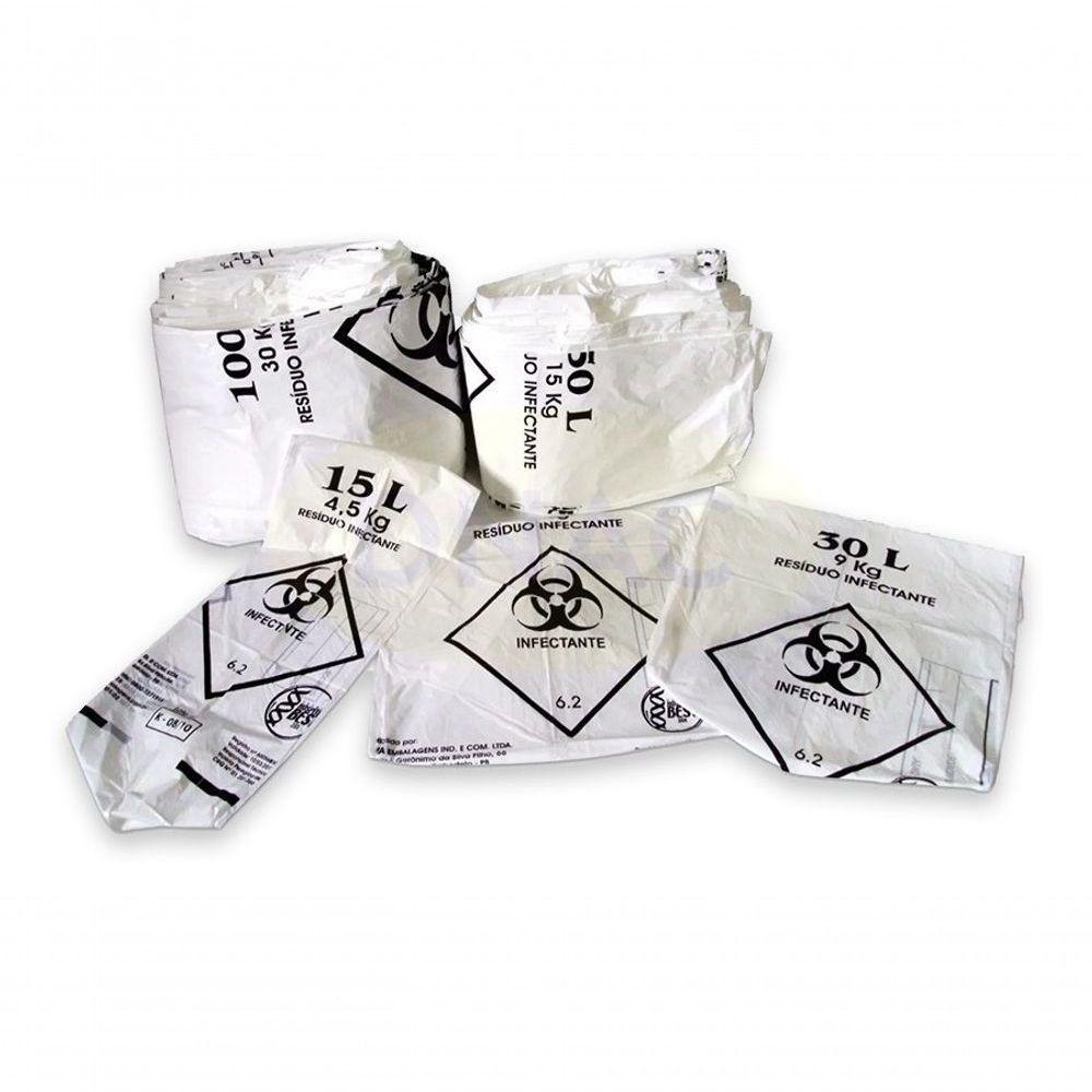 Saco De Lixo Infectante 6 Hospitalar Resíduo 30l Com 100un - 4