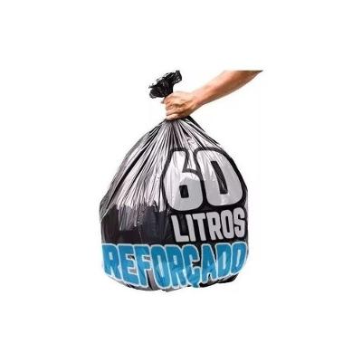 Saco De Lixo 60 Litros 100 Un Preto Reforçado Otima Qualida