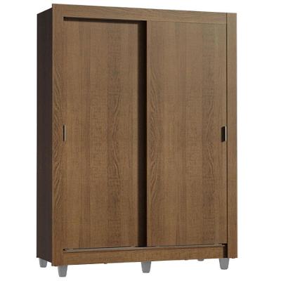 Guarda Roupa Solteiro Dallas Plus 2 Portas de Correr 4 Gavetas Rustic