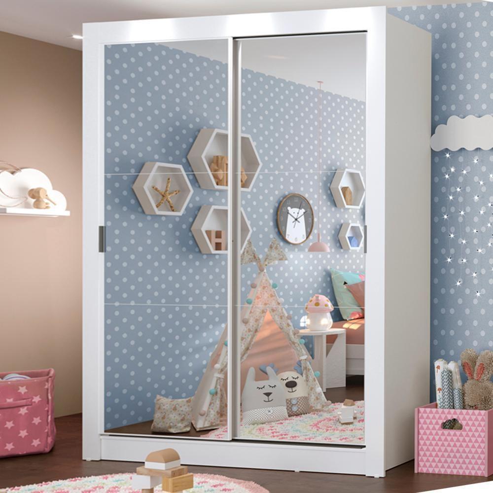 Guarda-roupa Infantil Madesa Enzo 2 Portas De Correr De Espelho - 1