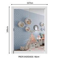 Guarda-roupa Infantil Madesa Enzo 2 Portas De Correr De Espelho - 6