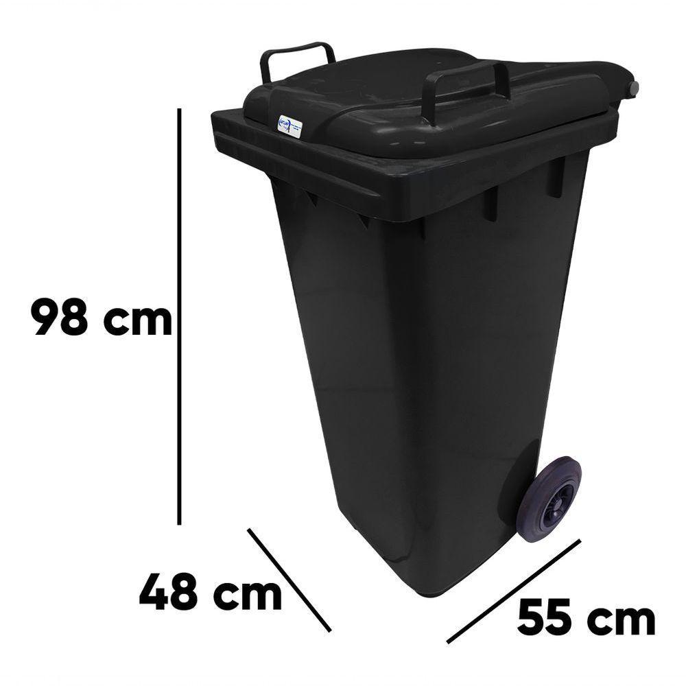 Conteiner Lixeira Plastico 120 Litros Com Rodas De 200mm - 2