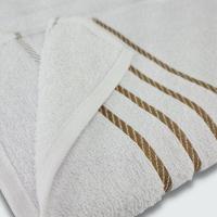 Jogo De Toalha 8 Peça Coleção Montreal 100% Algodão Branco+bege