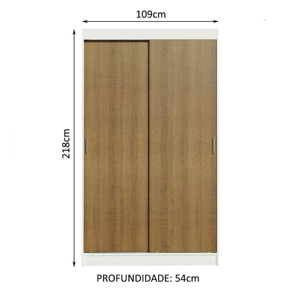 Guarda-roupa Solteiro 2 Portas de Correr 2 Gavetas Madesa - 5