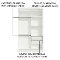 Guarda-roupa Solteiro 2 Portas de Correr 2 Gavetas Madesa