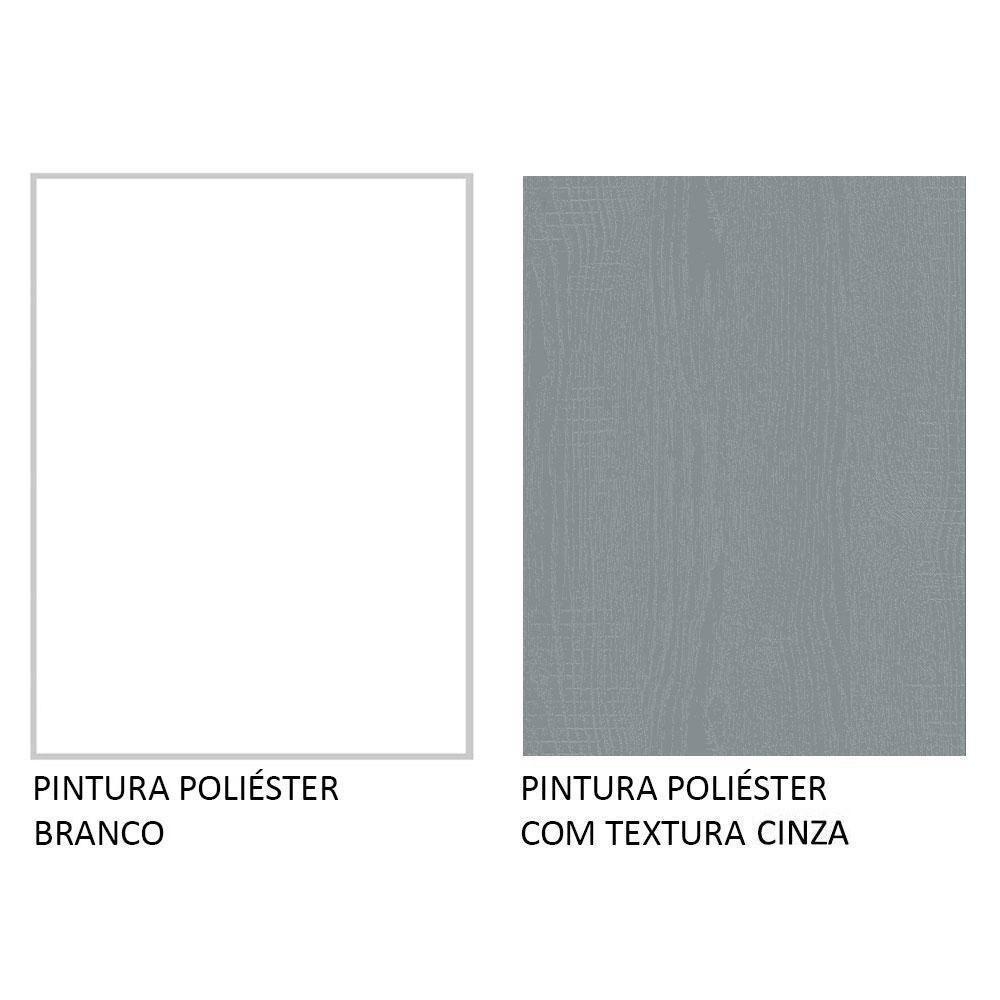 Guarda-roupa Casal Mônaco 3 Portas Com Espelho Branco/Cinza - 2