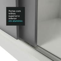 Guarda-roupa Casal Mônaco 3 Portas Com Espelho Branco/Cinza