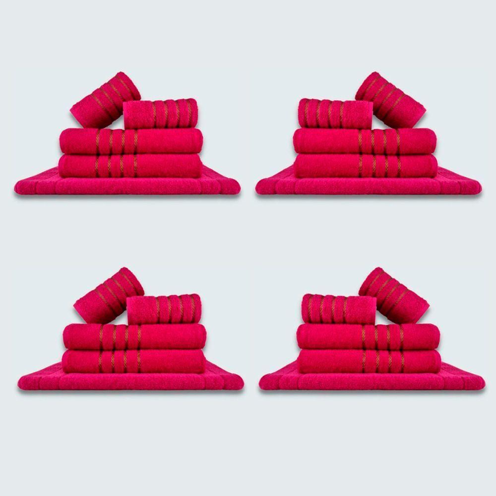 Jogo De Toalhas 20 Pçs Coleção Montreal 100% Algodão Rosa - 1