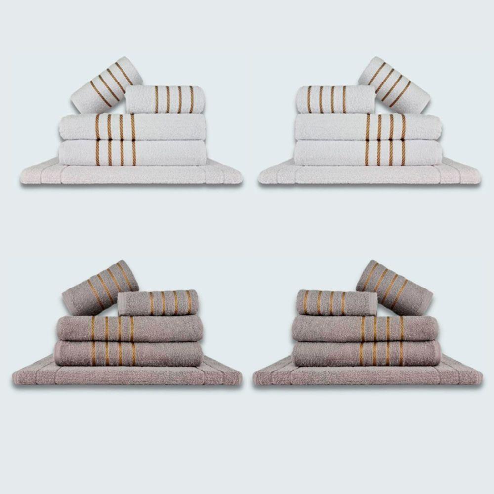 Jogo De Toalhas 20 Pçs Coleção Montreal 100% Algodão Br+cz - 1