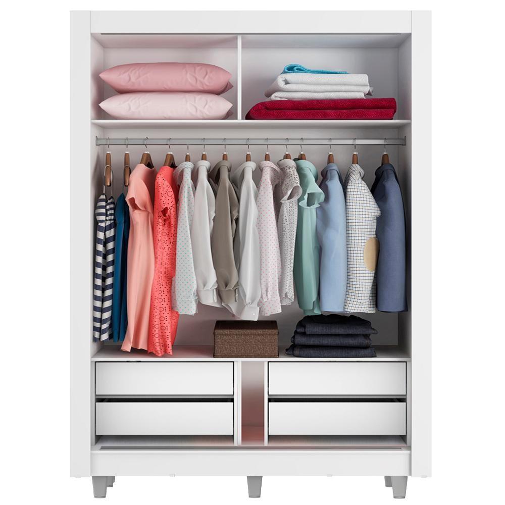 Guarda-Roupa Dallas Plus 2 Portas Correr Branco Madesa - 4