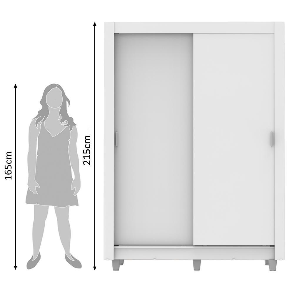 Guarda-Roupa Dallas Plus 2 Portas Correr Branco Madesa - 10