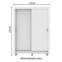 Guarda-Roupa Dallas Plus 2 Portas Correr Branco Madesa - 6