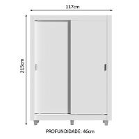 Guarda-Roupa Dallas Plus 2 Portas Correr Branco Madesa - 9