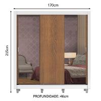 Guarda-roupa Casal Madesa 3 Portas de Correr Branco/rustic - 5