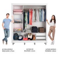 Guarda-roupa Casal Madesa 3 Portas de Correr Branco/rustic - 11