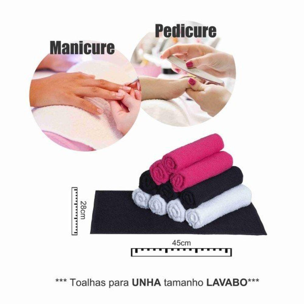 Kit 10 Toalha De Manicure E Pedicure 28x45cm Salão Beleza P/unha Branco - 2