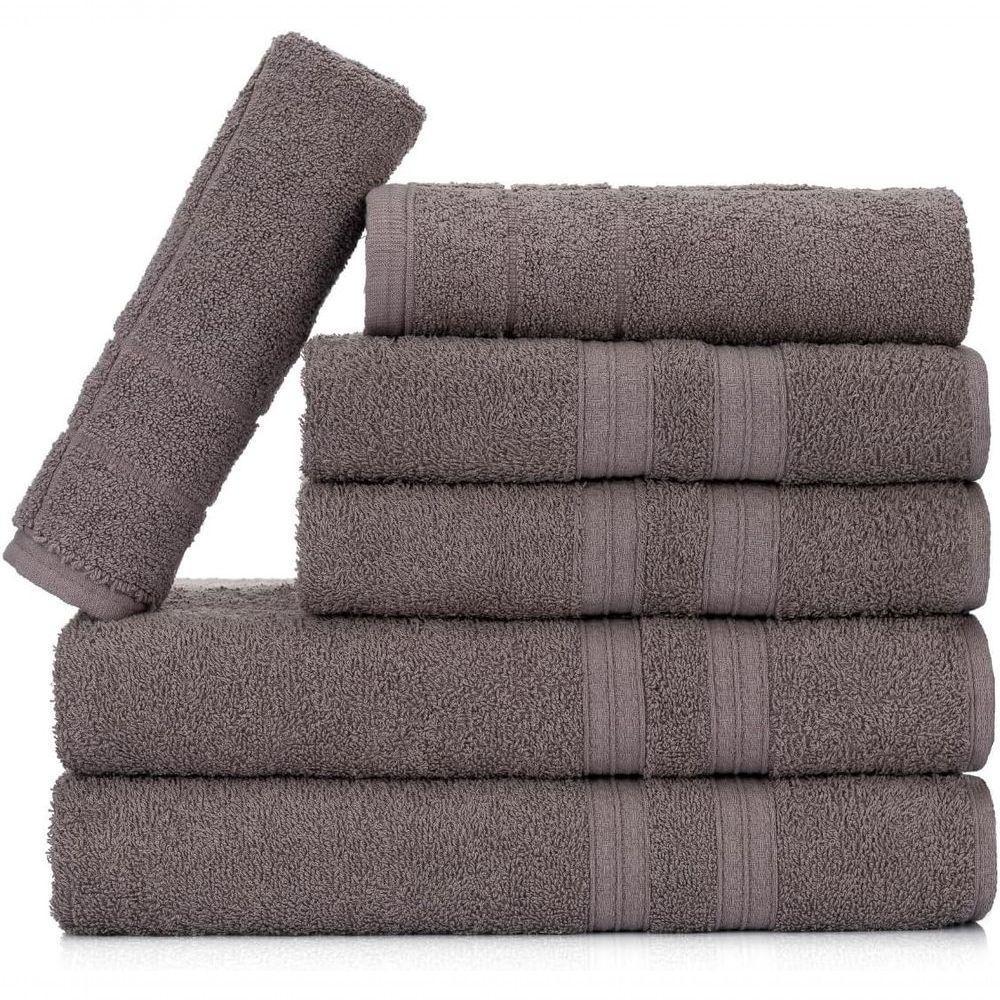 Jogo De Toalhas Gigante Itália Soft 2 Banhão + 2 Rosto + 2 Tapete Luxo 100% Algodão - Cinza - 1