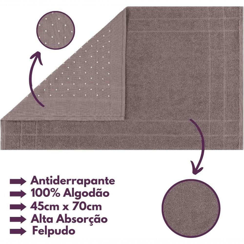 Jogo De Toalhas Gigante Itália Soft 2 Banhão + 2 Rosto + 2 Tapete Luxo 100% Algodão - Cinza - 5