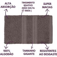 Jogo De Toalhas Gigante Itália Soft 2 Banhão + 2 Rosto + 2 Tapete Luxo 100% Algodão - Cinza - 3