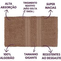 Jogo De Toalhas Gigante Itália Soft 2 Banhão + 2 Rosto + 2 Tapete Luxo 100% Algodão - Bege - 5