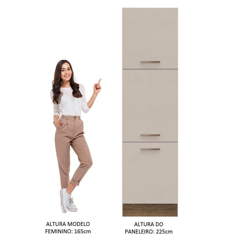 Paneleiro 60 Cm 3 Portas Rustic/crema Agata Madesa Rustic/crema - 7