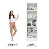 Paneleiro 100% Mdf 60 Cm 2 Portas Branco/preto - 7