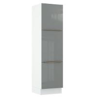 Paneleiro Madesa Lux 60cm 3 Portas Branco Cinza - 1