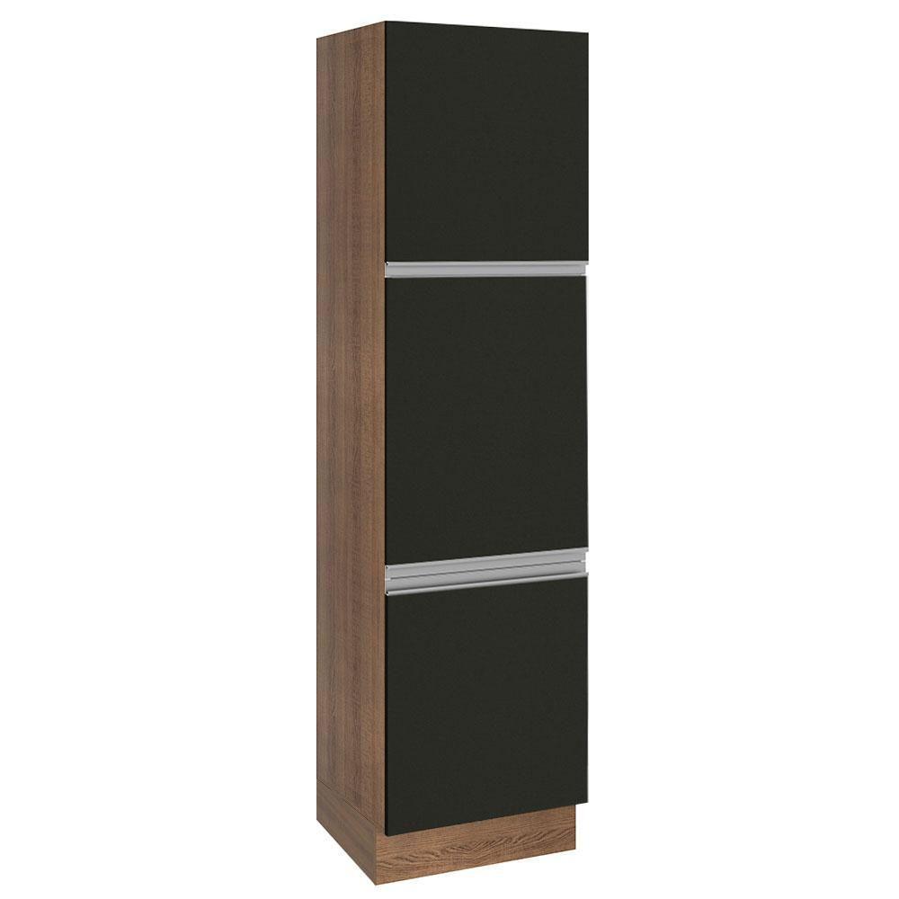 Paneleiro Madesa Glamy 60 Cm 3 Portas Rustic Preto - 1