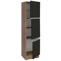 Paneleiro Madesa Glamy 60 Cm 3 Portas Rustic Preto - 3