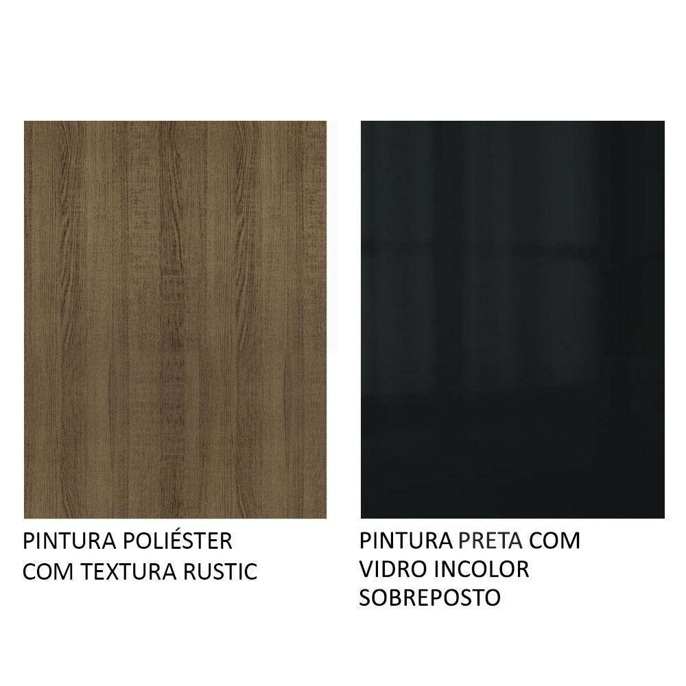 Paneleiro Madesa Lux 60 cm 3 Portas Rustic e Preto - 10