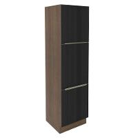 Paneleiro Madesa Lux 60 cm 3 Portas Rustic e Preto - 1