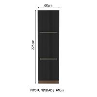 Paneleiro Madesa Lux 60 cm 3 Portas Rustic e Preto - 6