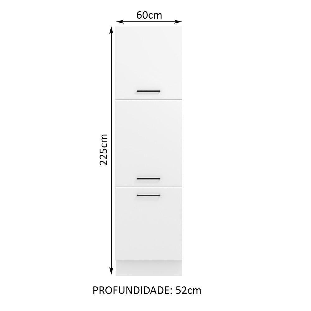 Paneleiro Agata 60 Cm 3 Portas - Branco Rustic/branco - 9