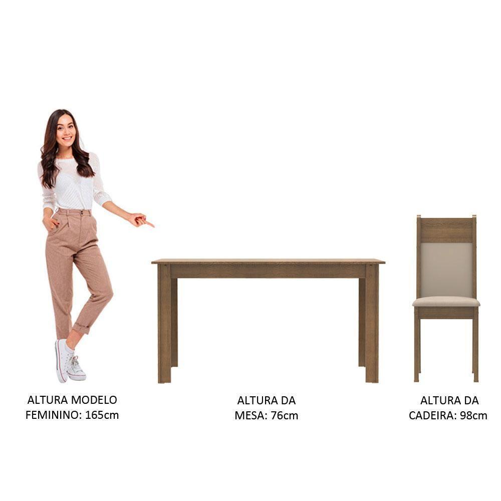 Conjunto Sala De Jantar Madesa Medelin Mesa Tampo De Madeira Com 6 Cadeiras - Rustic-crema-bege Rustic-crema-sint Bege - 4