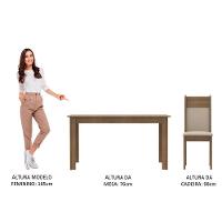 Conjunto Sala De Jantar Madesa Medelin Mesa Tampo De Madeira Com 6 Cadeiras - Rustic-crema-bege Rustic-crema-sint Bege