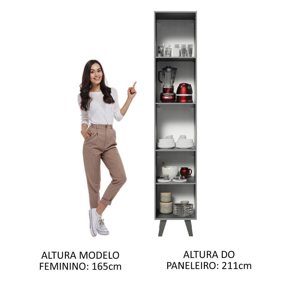 Paneleiro 40 Cm 2 Portas Cinza Nice Madesa Cinza - 8