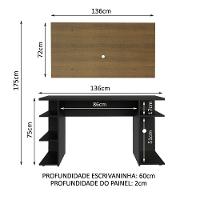 Mesa Para Computador Gamer e Painel Para Tv Até 50 - Preto - 8