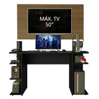 Mesa Para Computador Gamer e Painel Para Tv Até 50 - Preto - 9